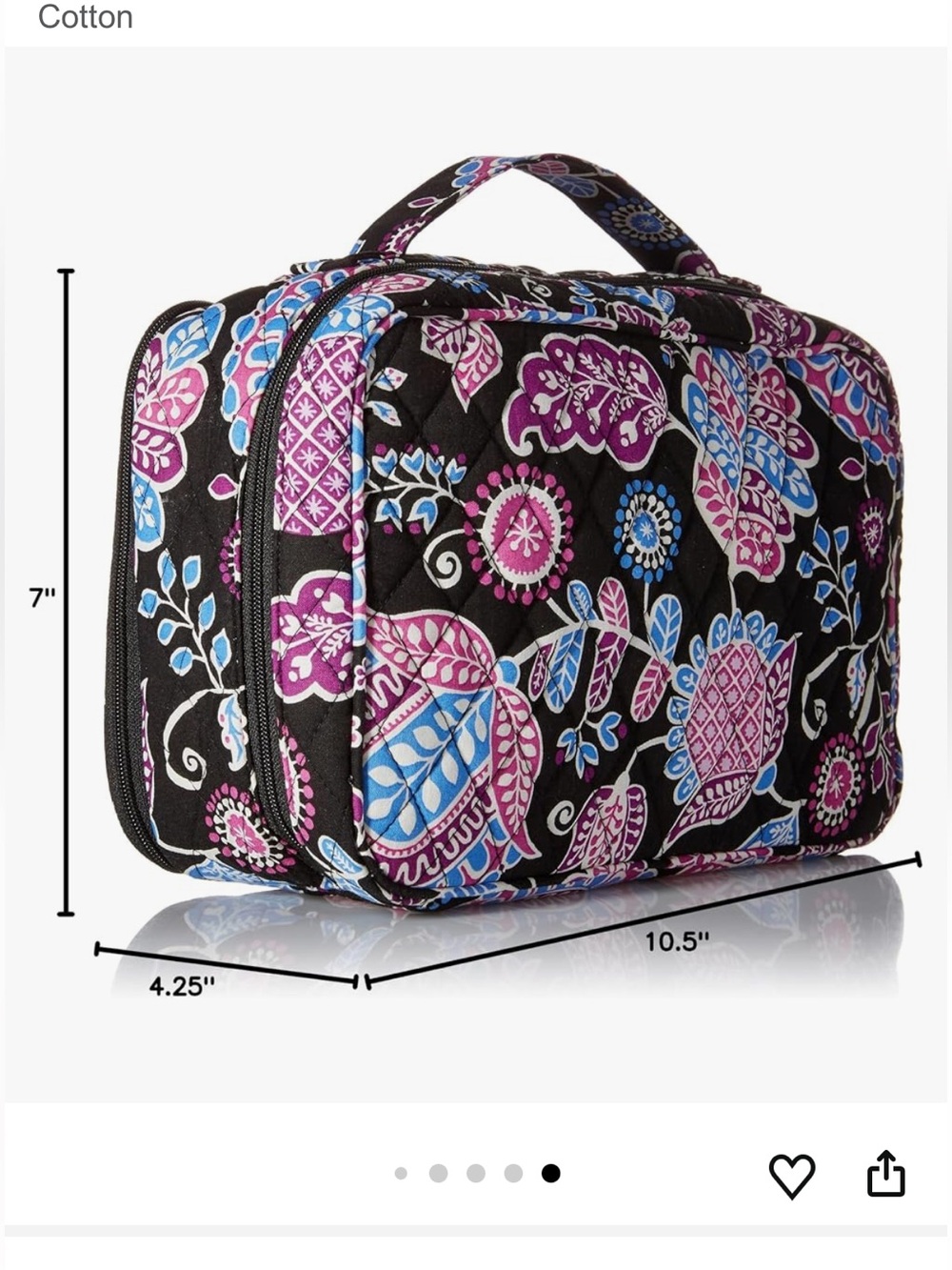 Vera Bradley ‘Alpine Floral’ Large Makeup Bag - Picture 3 of 11